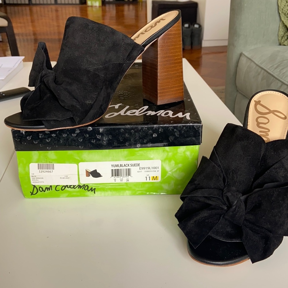 Size 11M black Sam Edelman mule heels. Only worn once